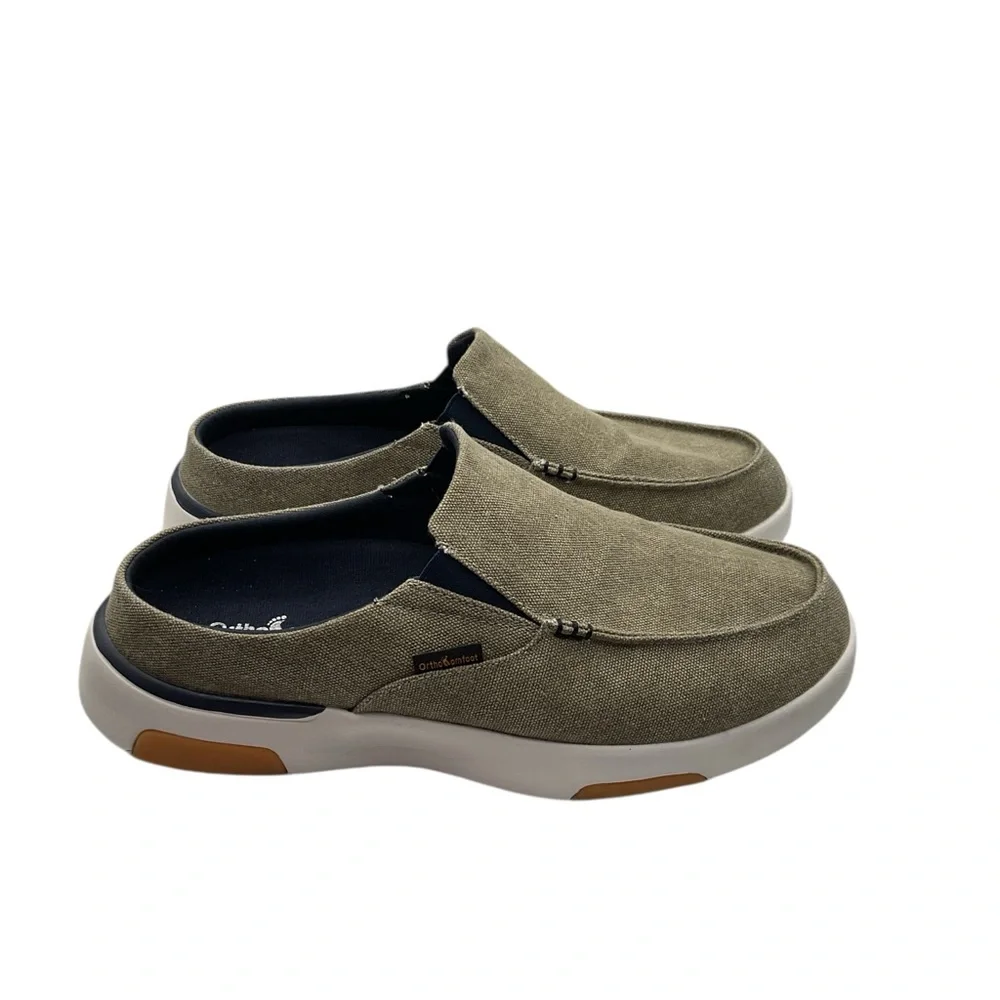 NWT OrthoComfoot Comfortable Mens Casual Slip-On Shoes - Olive size 42 US‎ 9